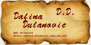 Dafina Dulanović vizit kartica